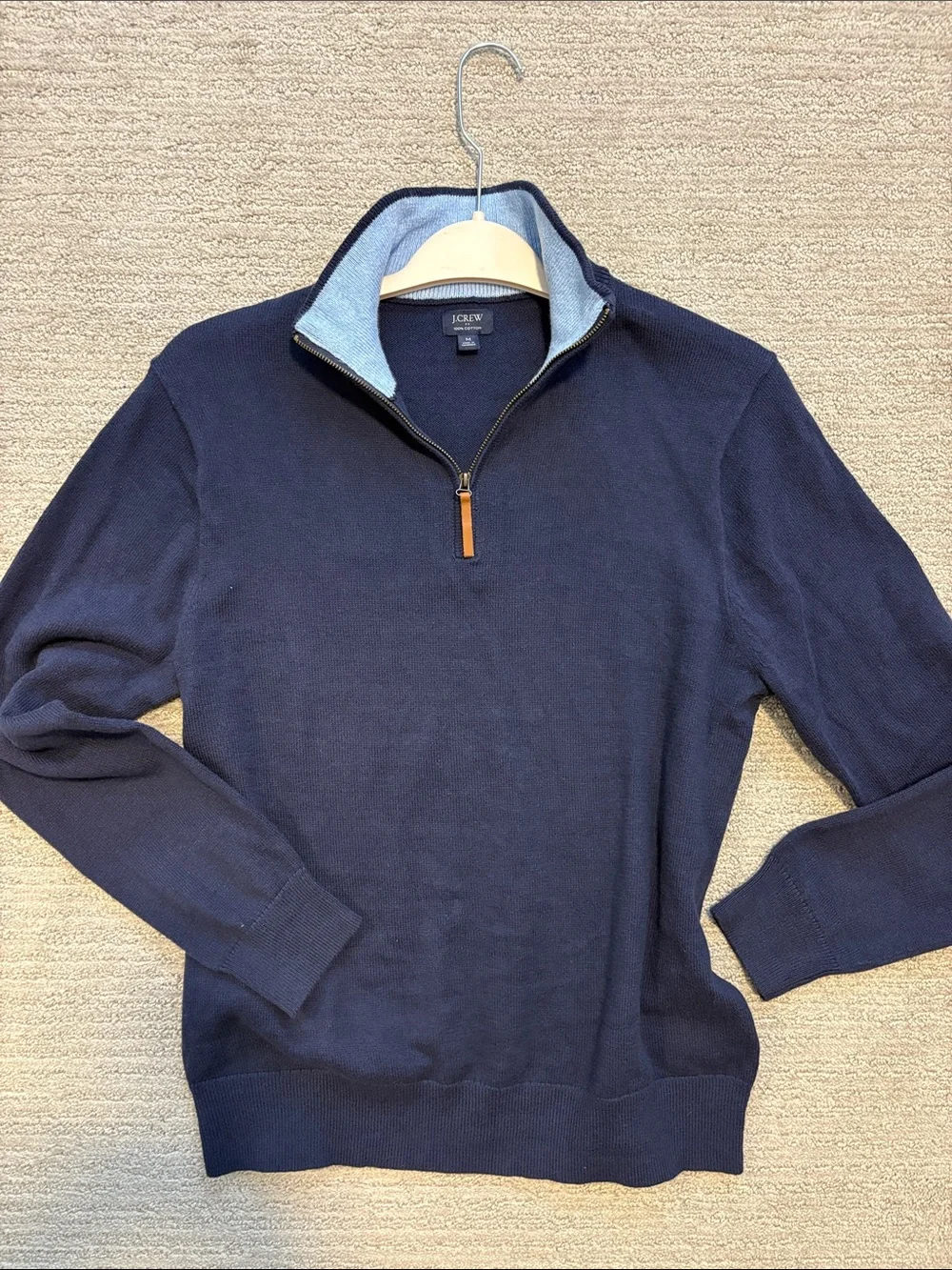 New✨J. Crew Men's Navy Quarter-Zip Sweater